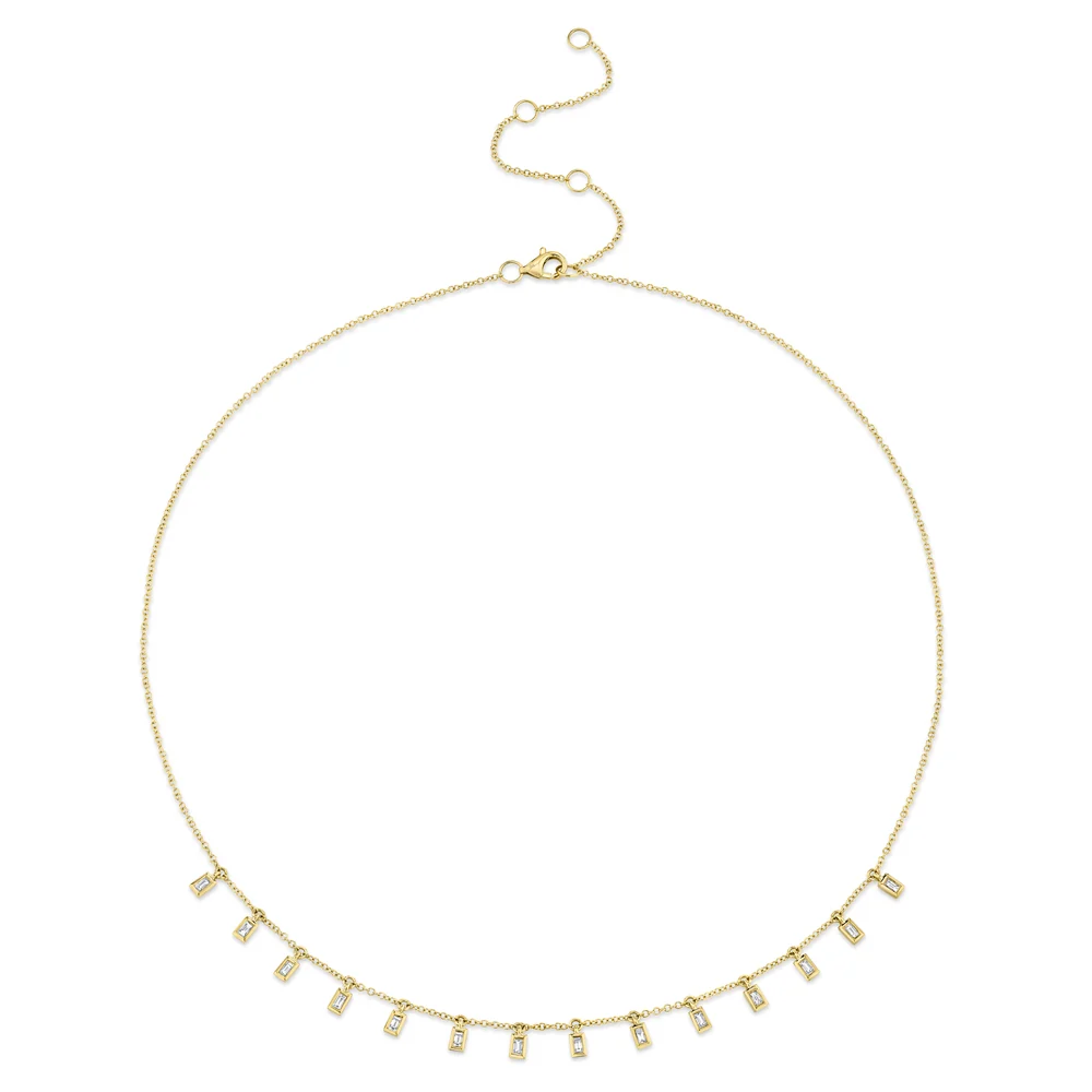 Baguette Diamond Fringe Necklace