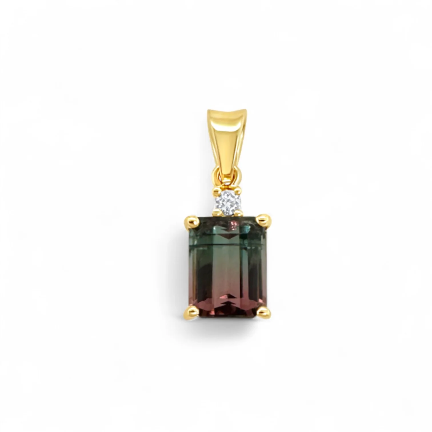 Bi-Color Tourmaline & Diamond Pendant - Image 2