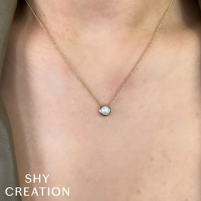 Cultured Pearl Bezel Necklace - Image 2