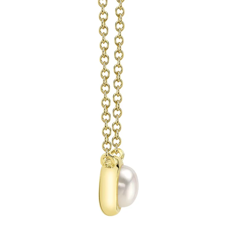 Cultured Pearl Bezel Necklace - Image 3