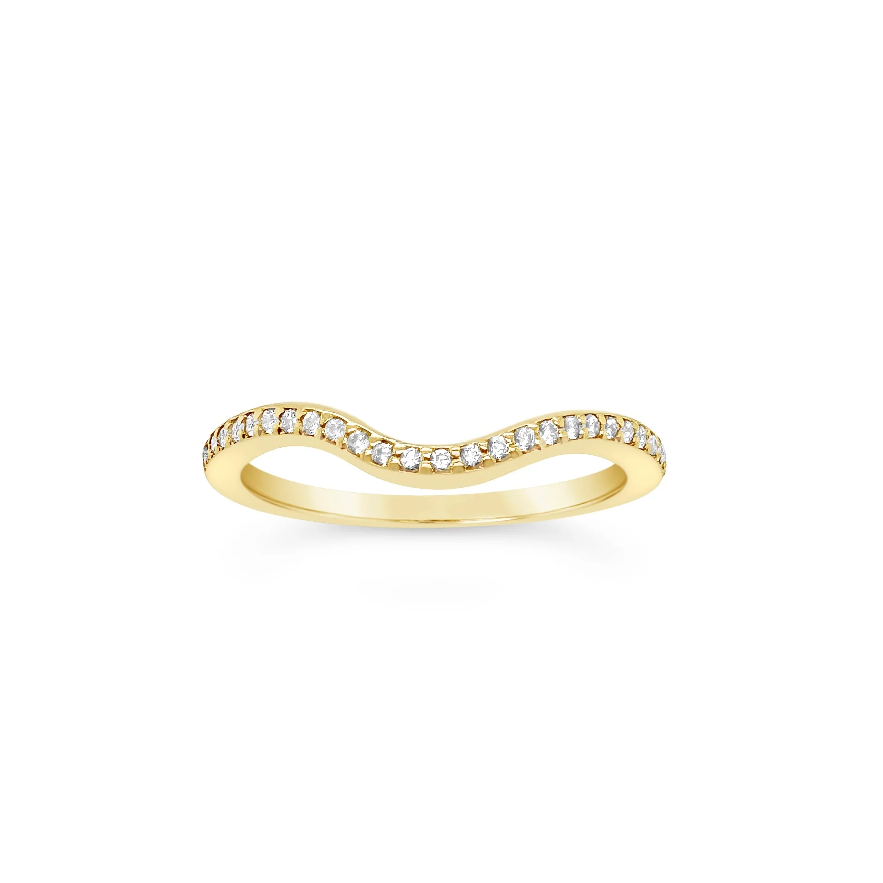 Curved Diamond Wedding Band
