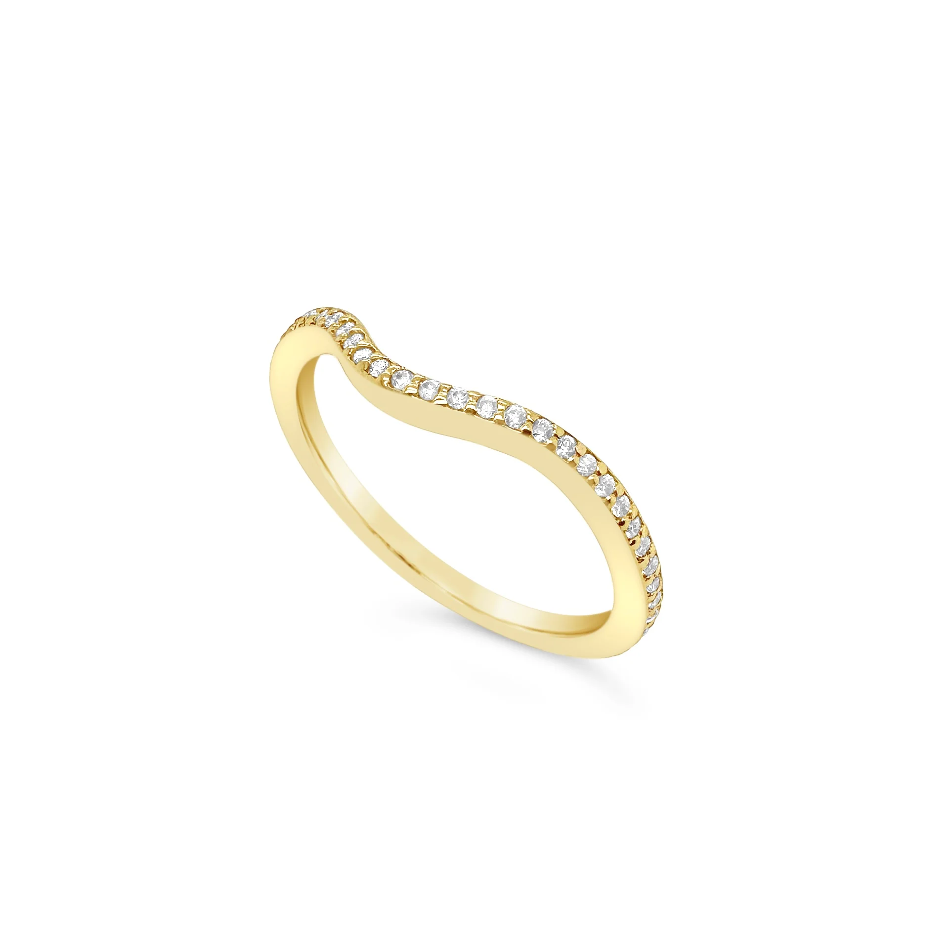 Curved Diamond Wedding Band - Image 2