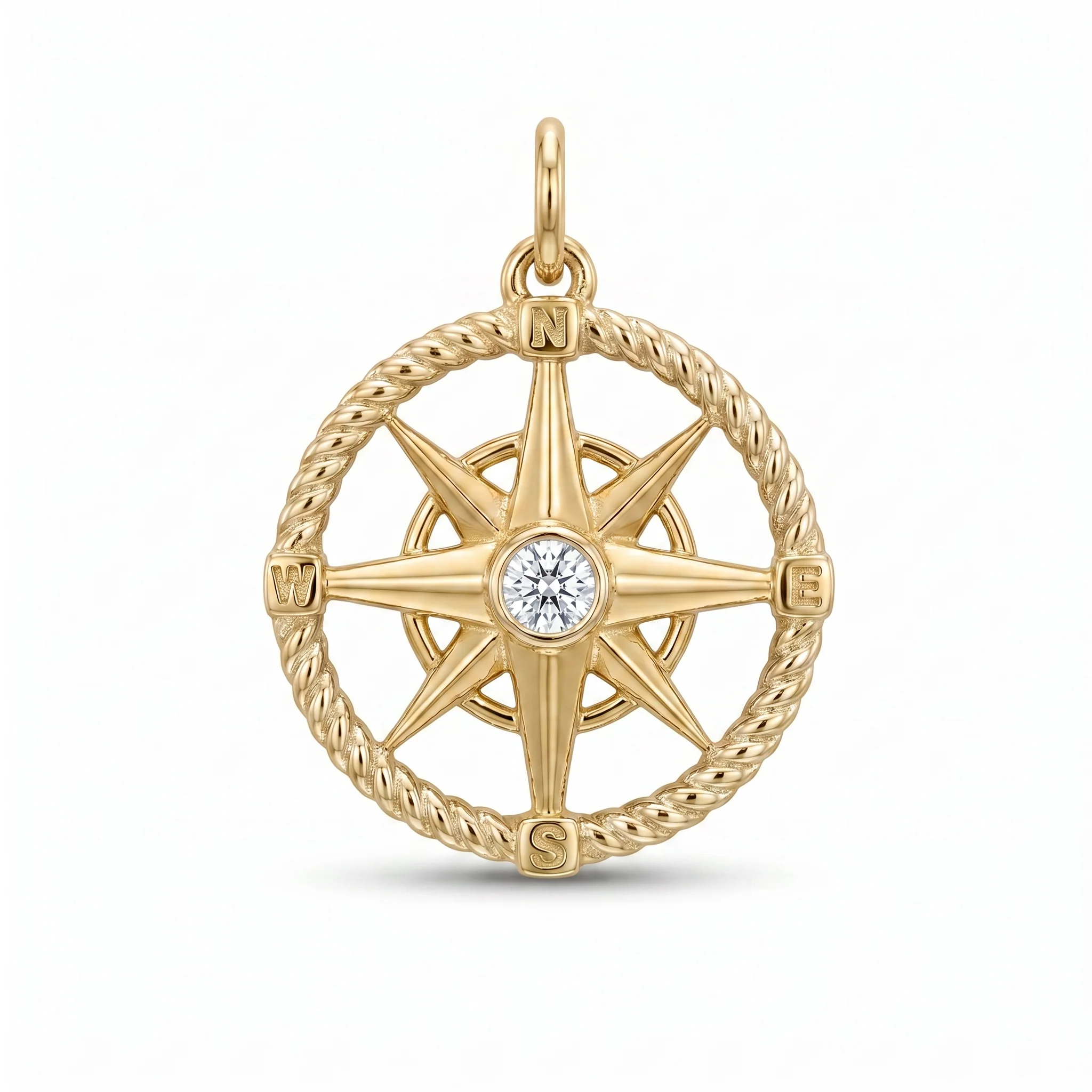 Diamond Compass Pendant