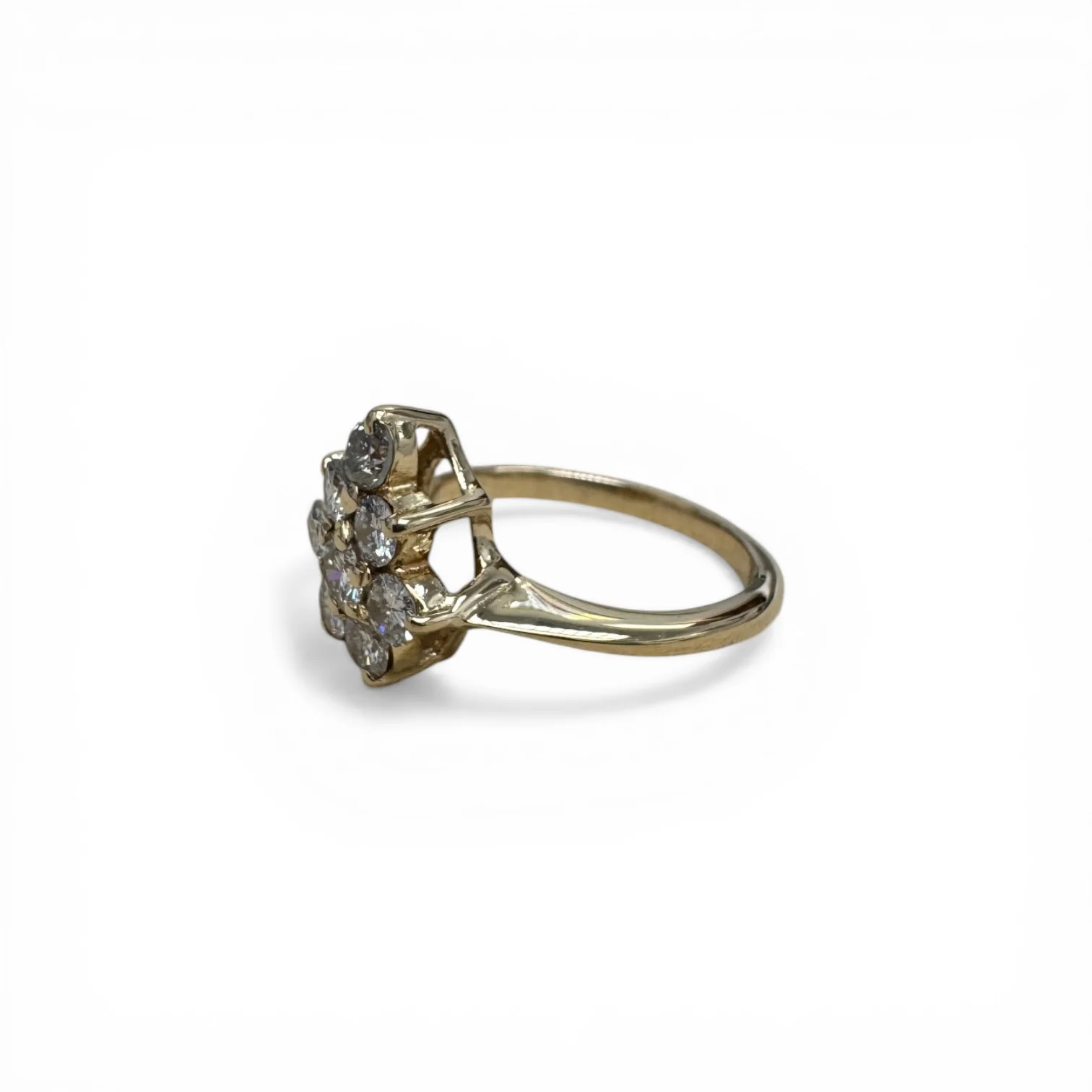 Estate 14k Gold Diamond Cluster Ring - Image 2