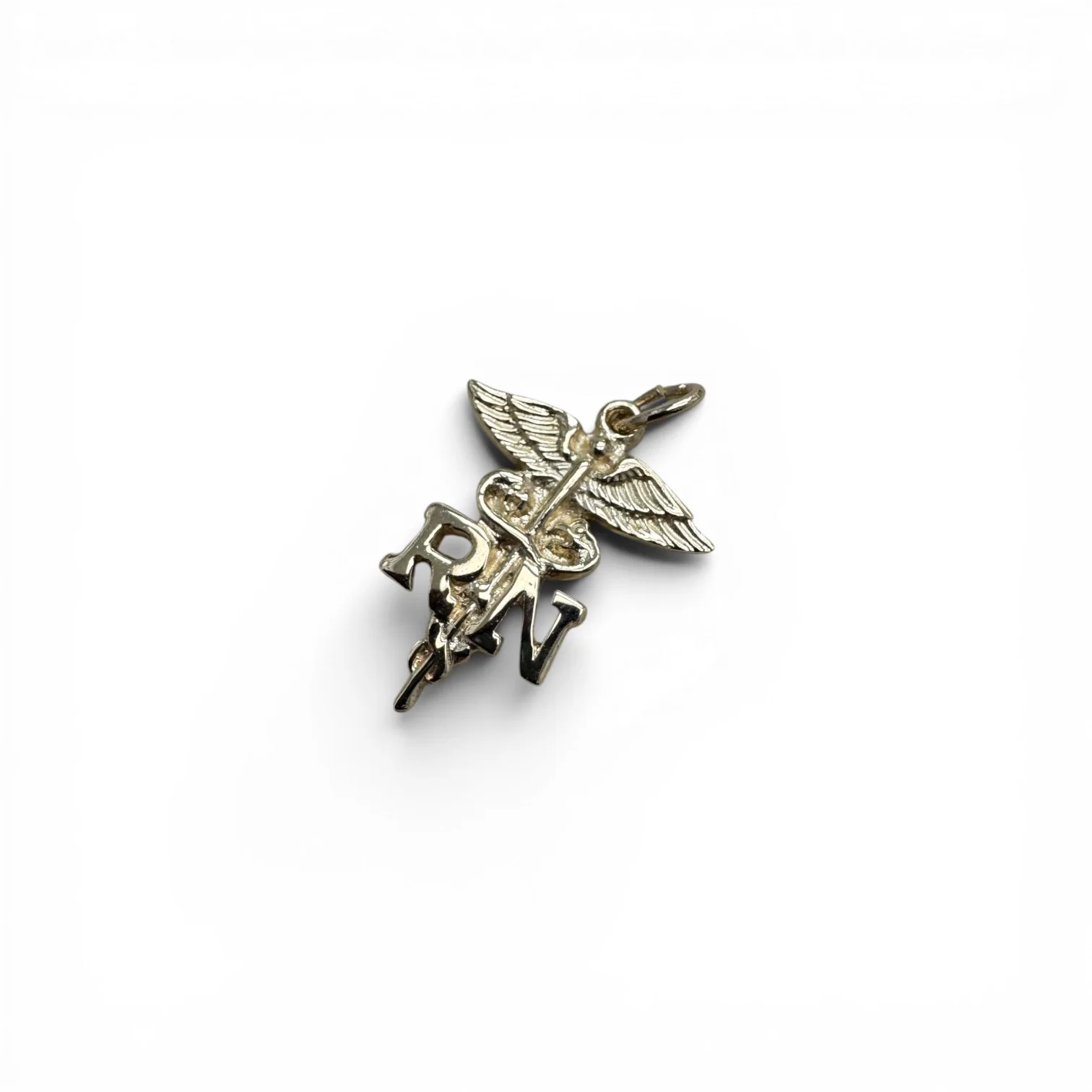 Estate 14k Gold RN Caduceus Charm - Image 3