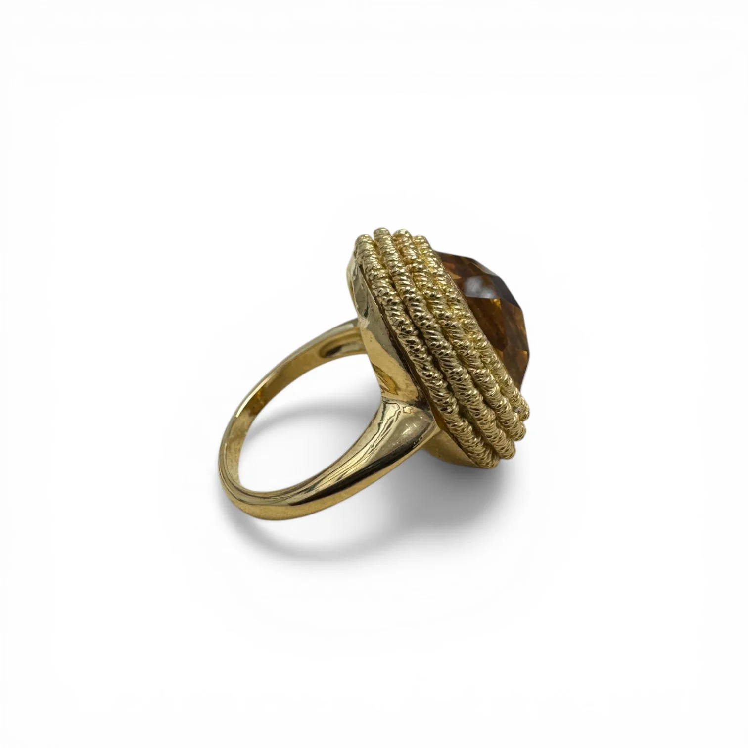 Estate 18k Gold Citrine Cocktail Ring - Image 2