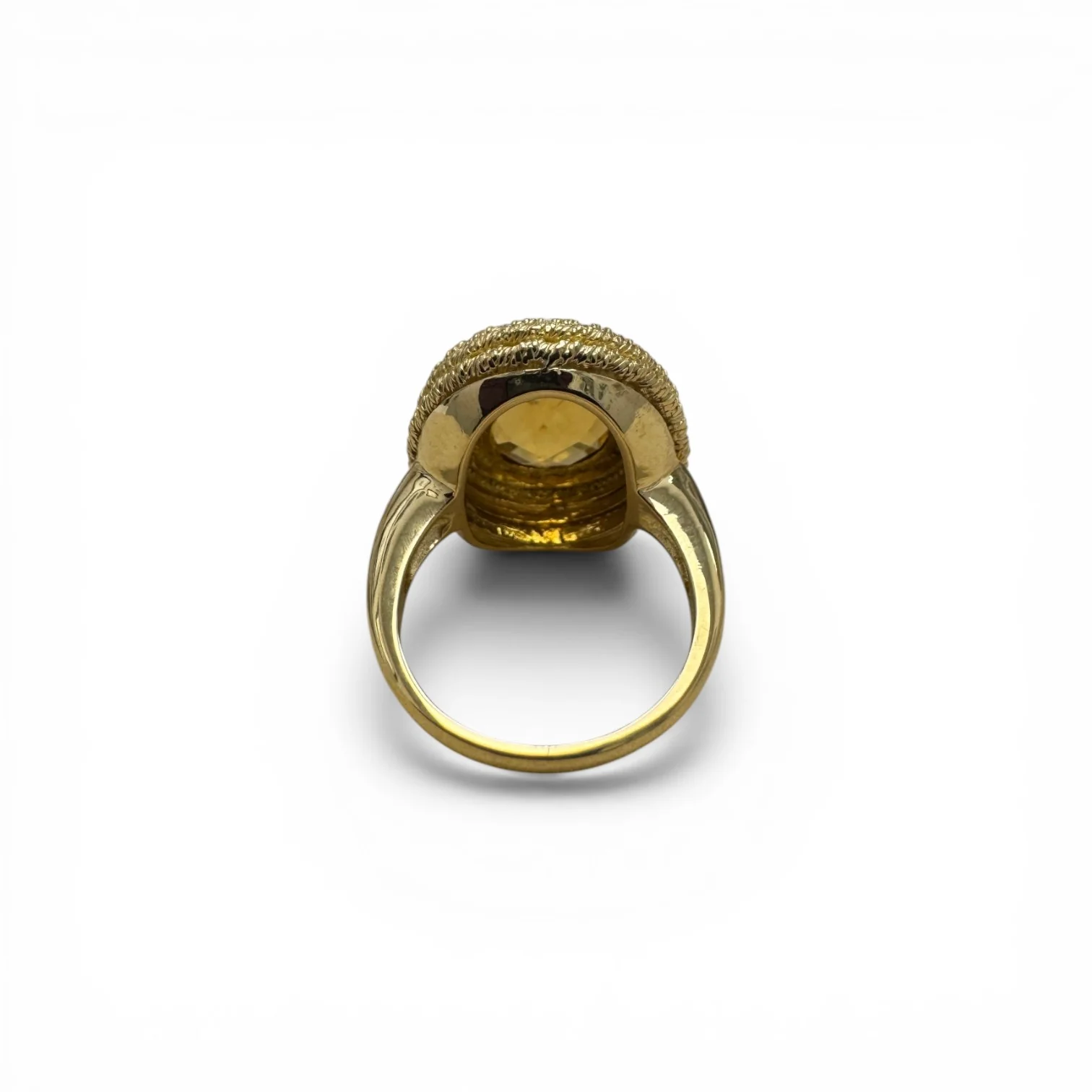 Estate 18k Gold Citrine Cocktail Ring - Image 3
