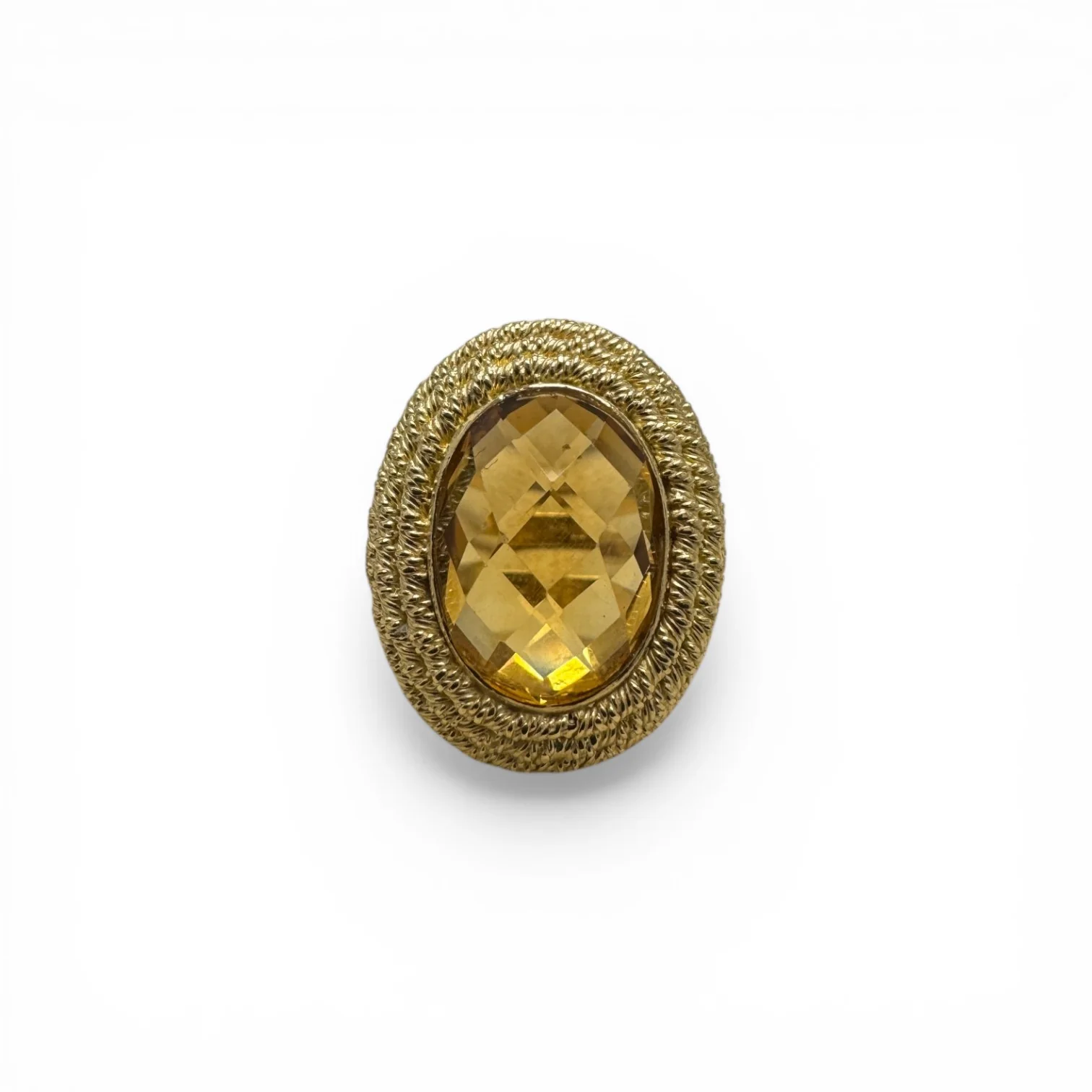 Estate 18k Gold Citrine Cocktail Ring - Image 4