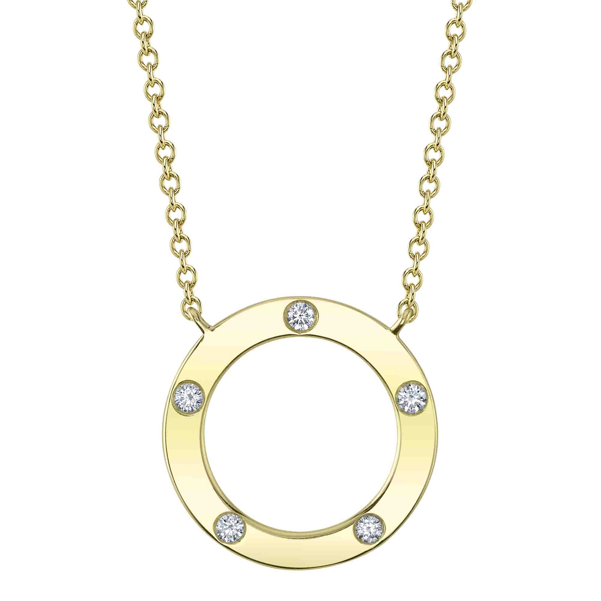 Flush Diamond Circle Necklace