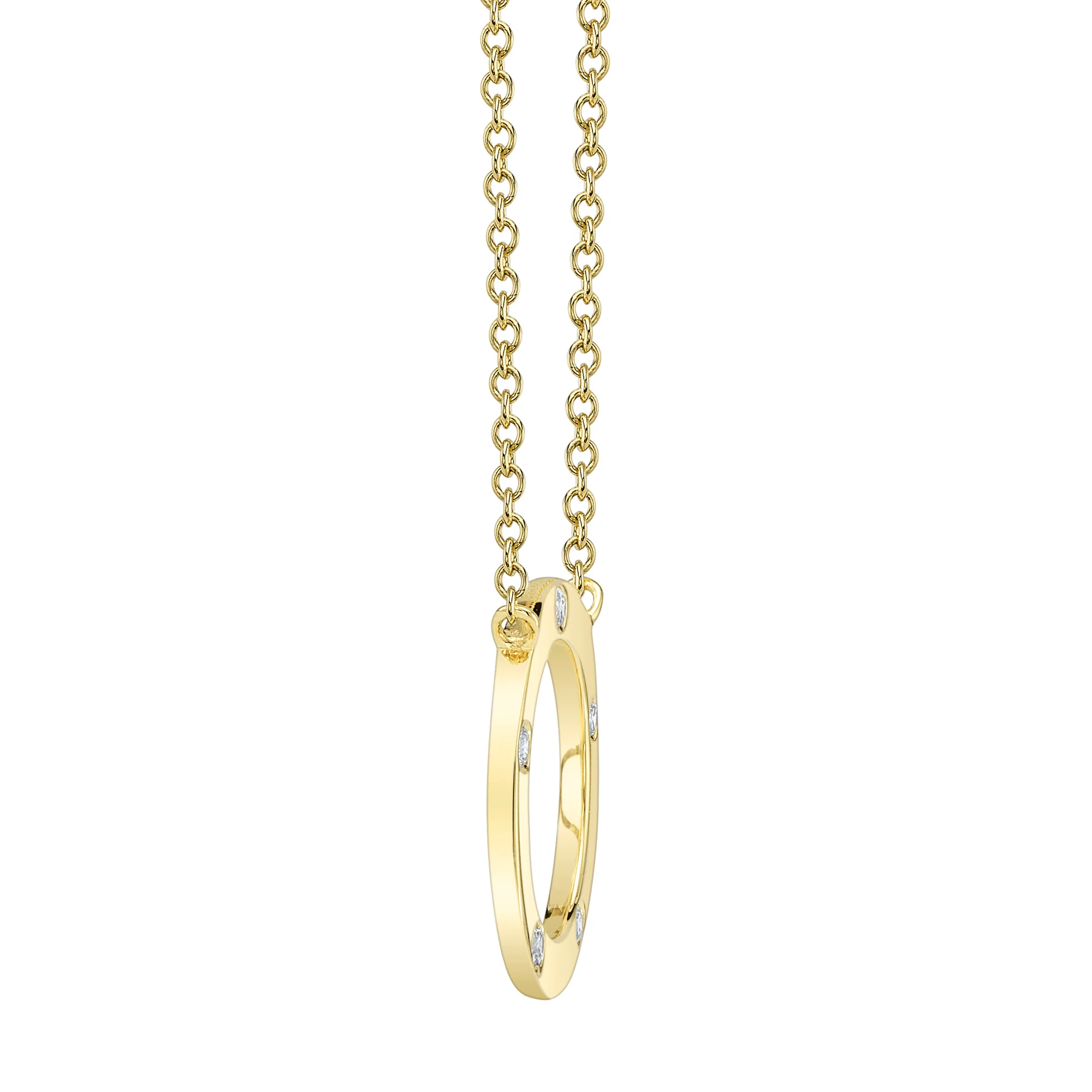 Flush Diamond Circle Necklace - Image 2