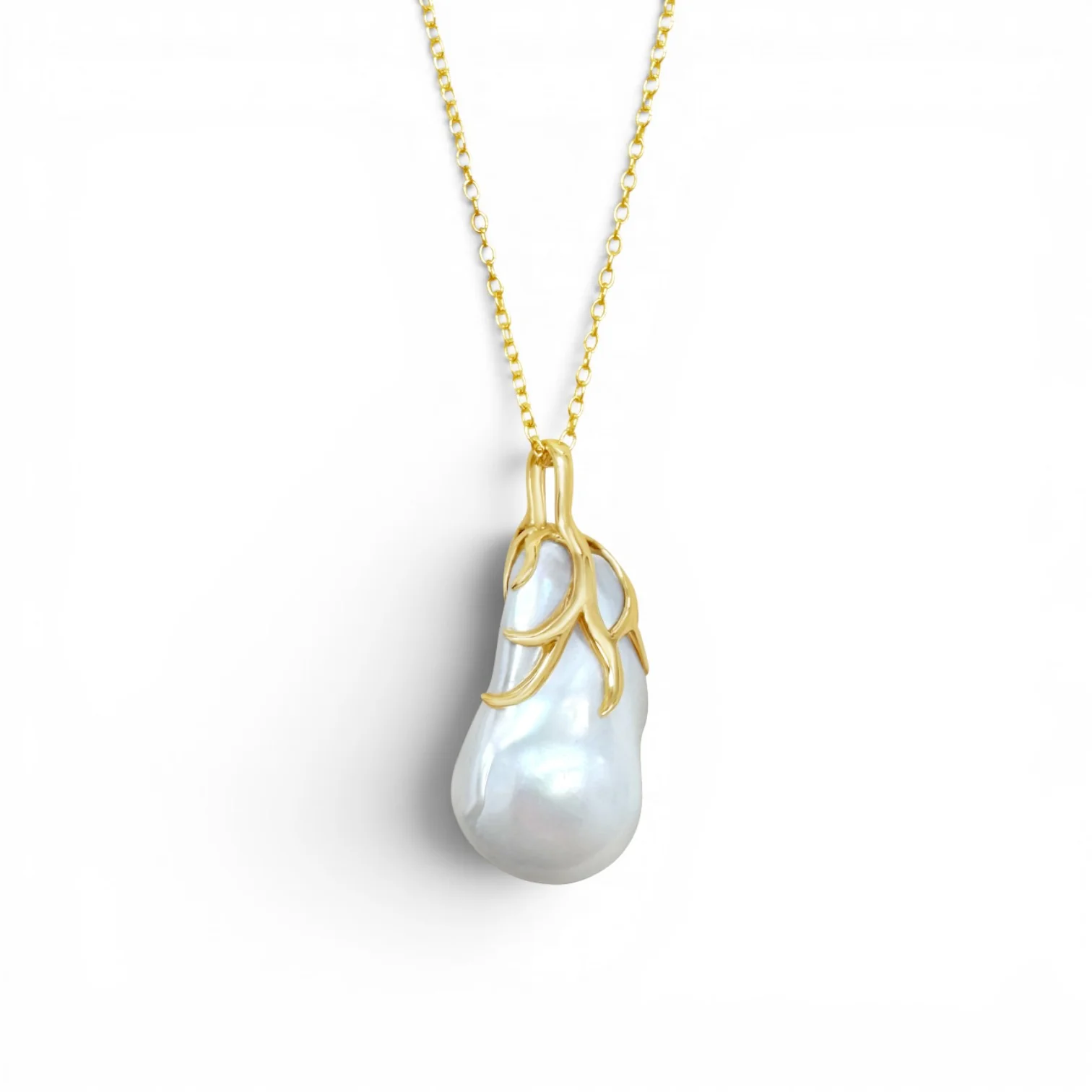 Freshwater Baroque "Fireball" Pendant Necklace