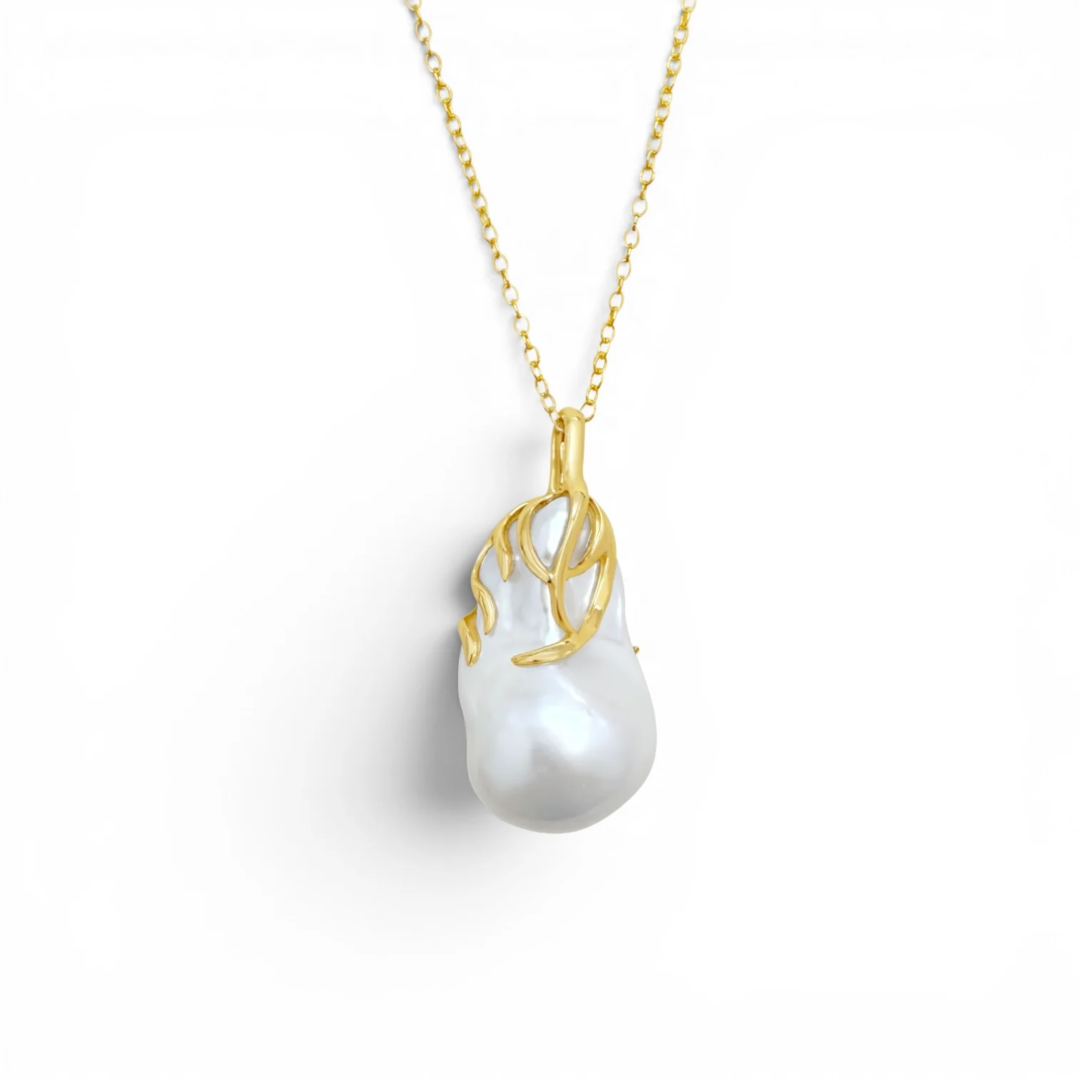 Freshwater Baroque "Fireball" Pendant Necklace - Image 2