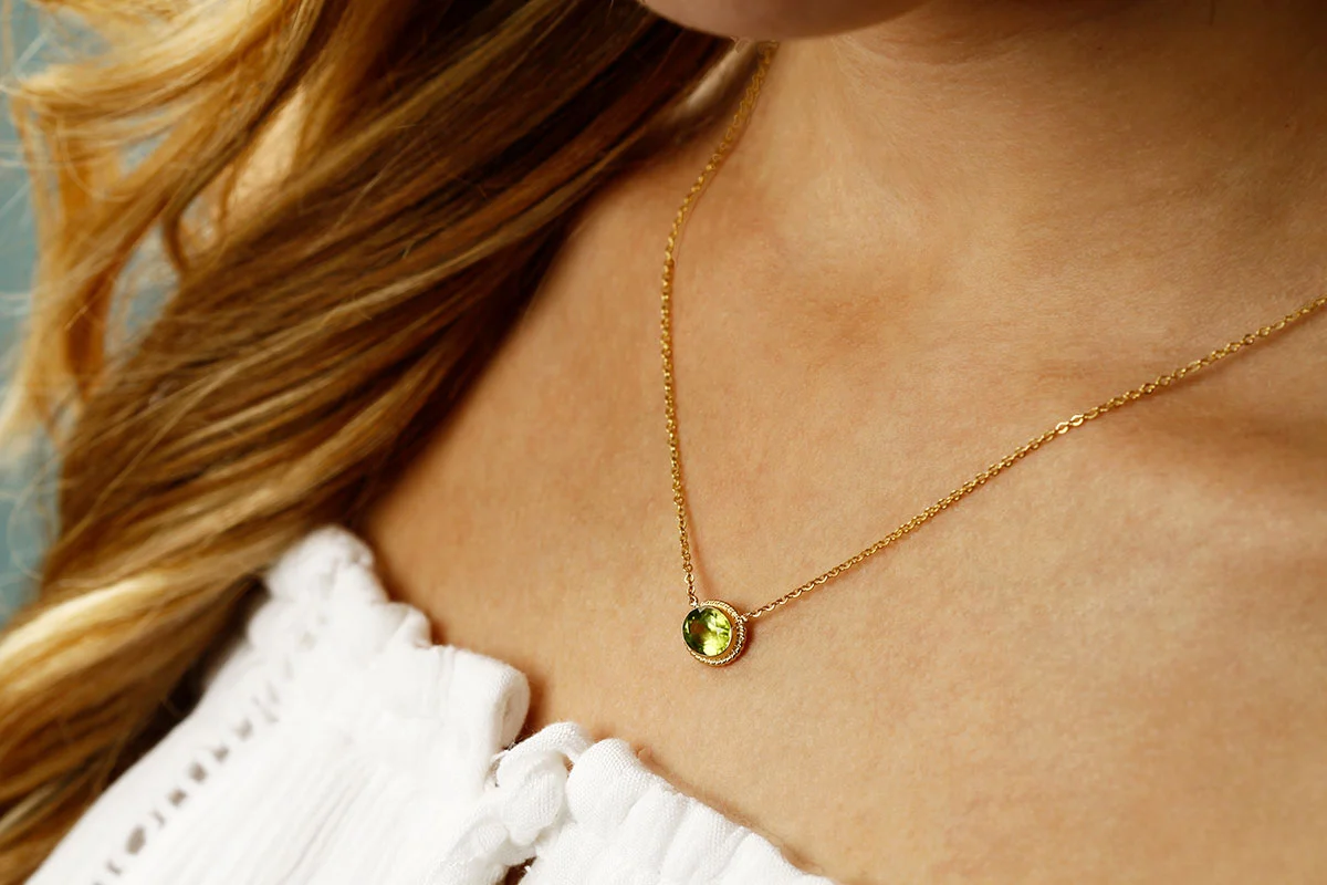 Gemstone Twist Bezel Necklace - Image 9