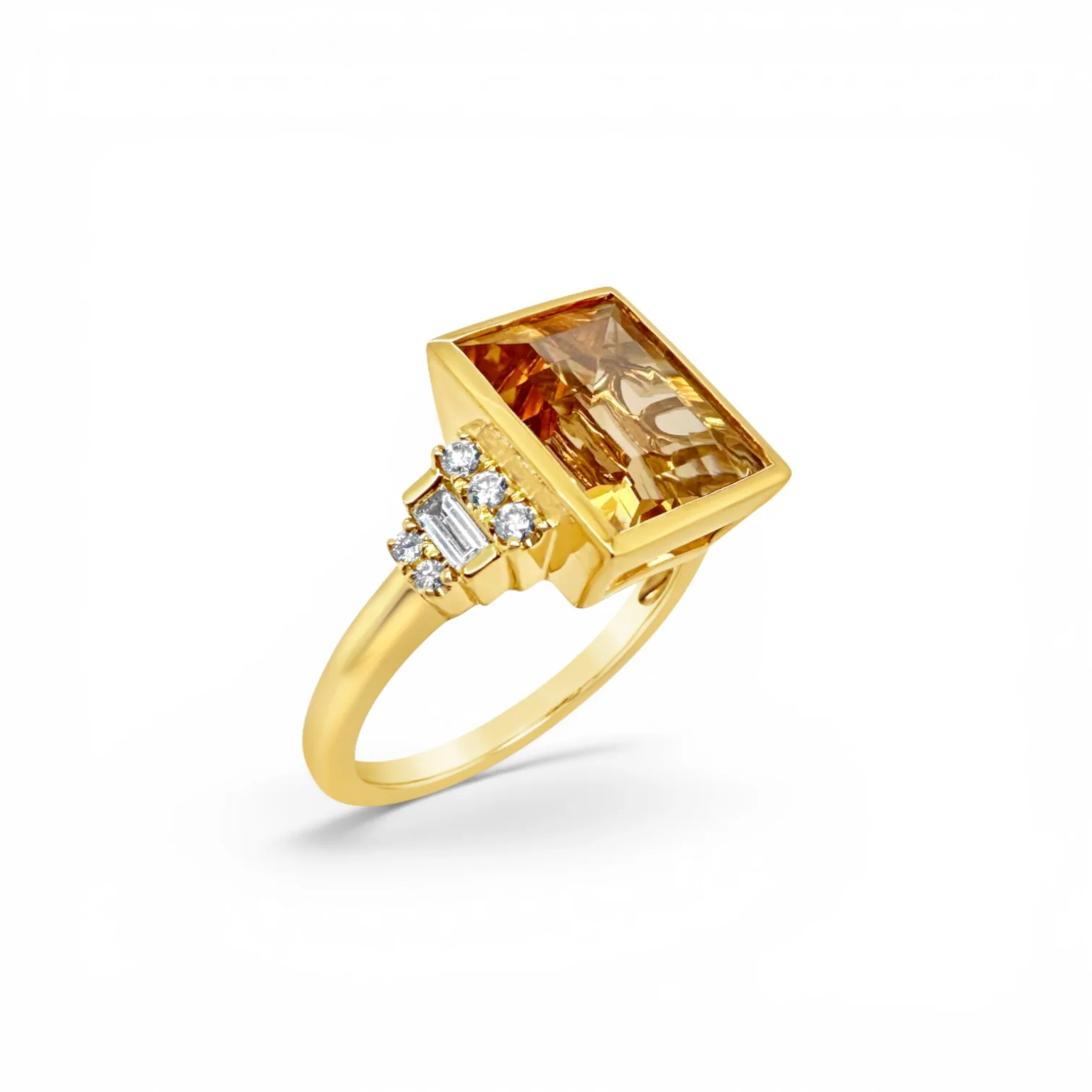Imperial Topaz & Diamond Ring - Image 2