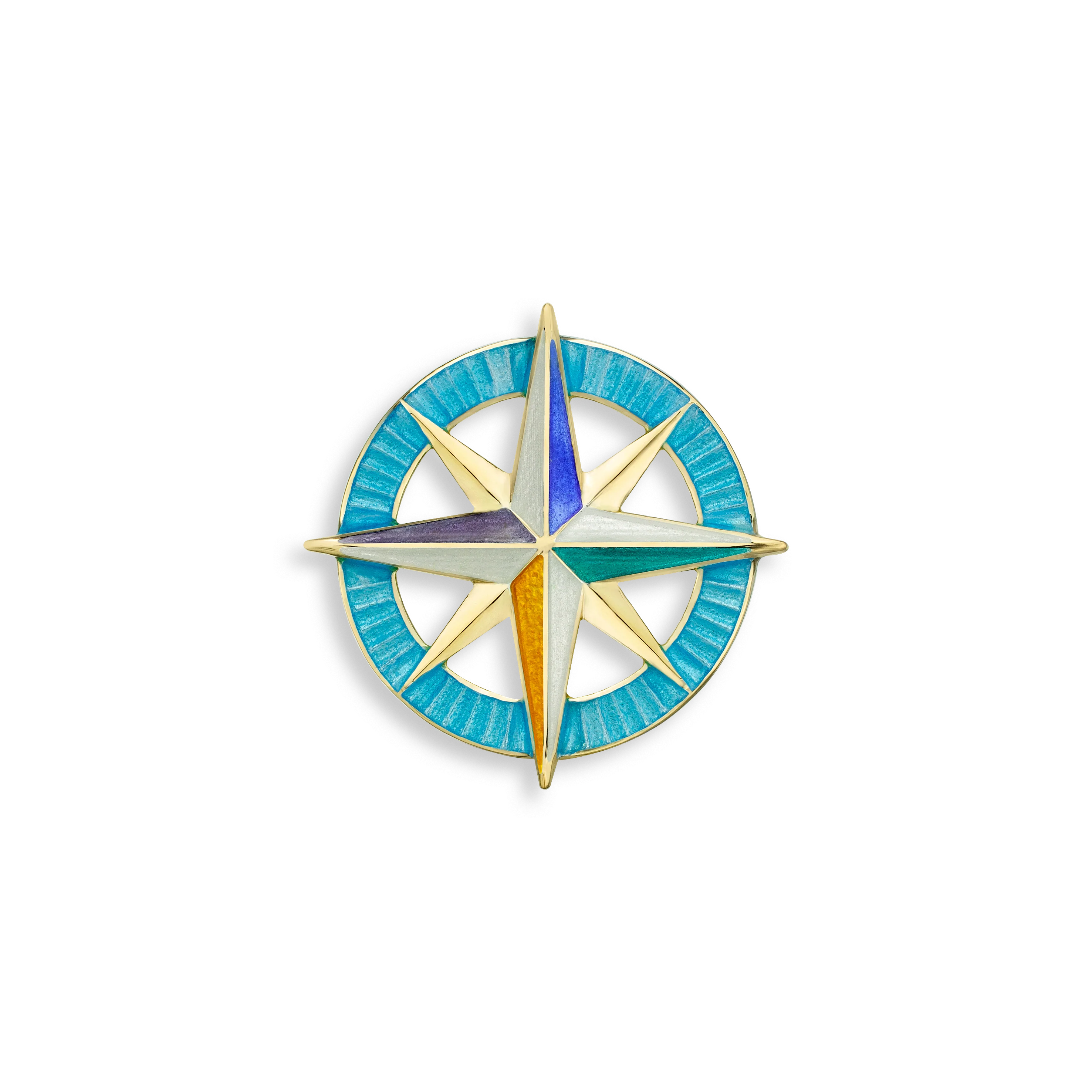 Multicolor Enamel Compass Pendant