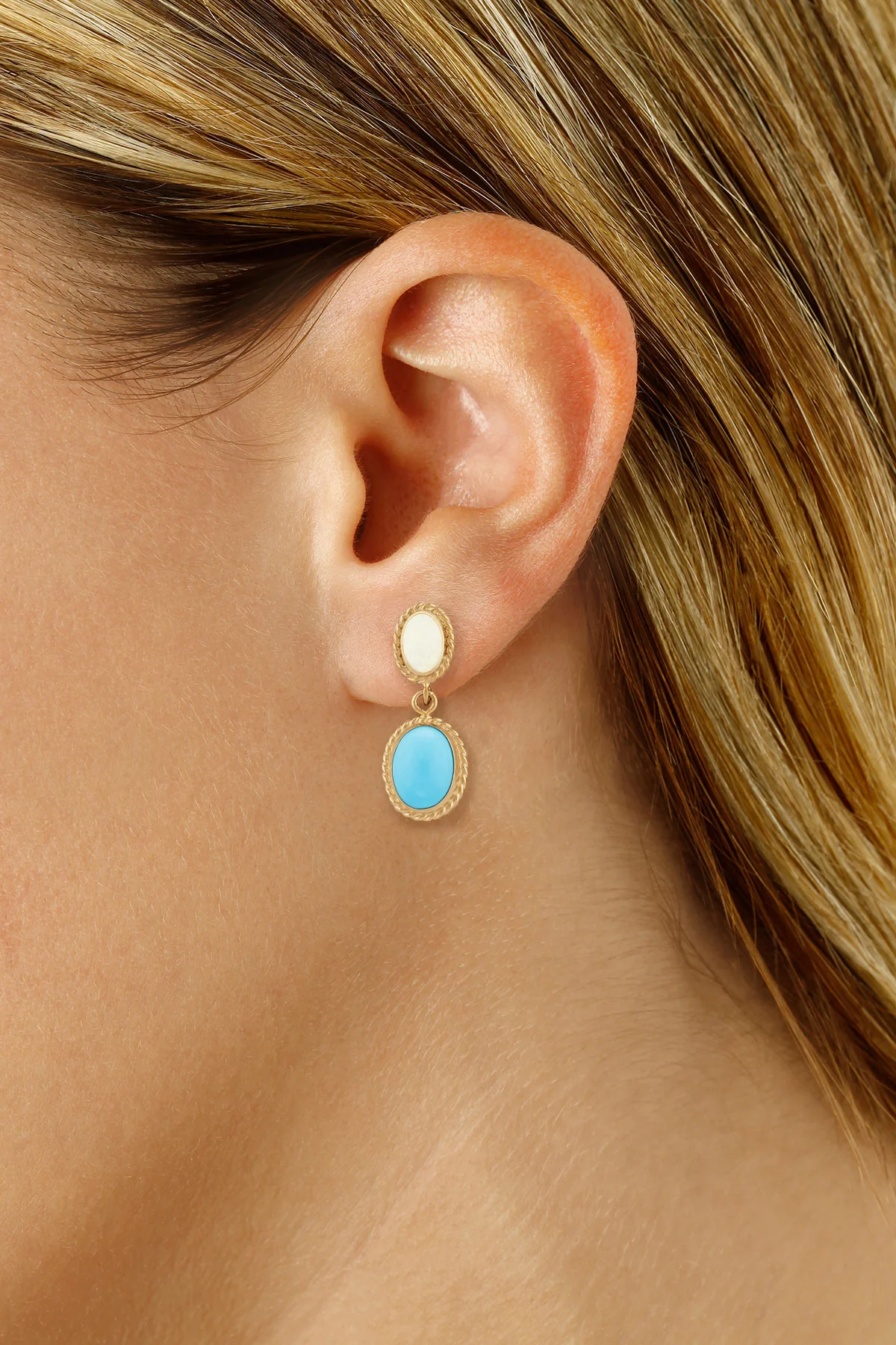 Opal & Turquoise Duo Drop Earrings - Image 2