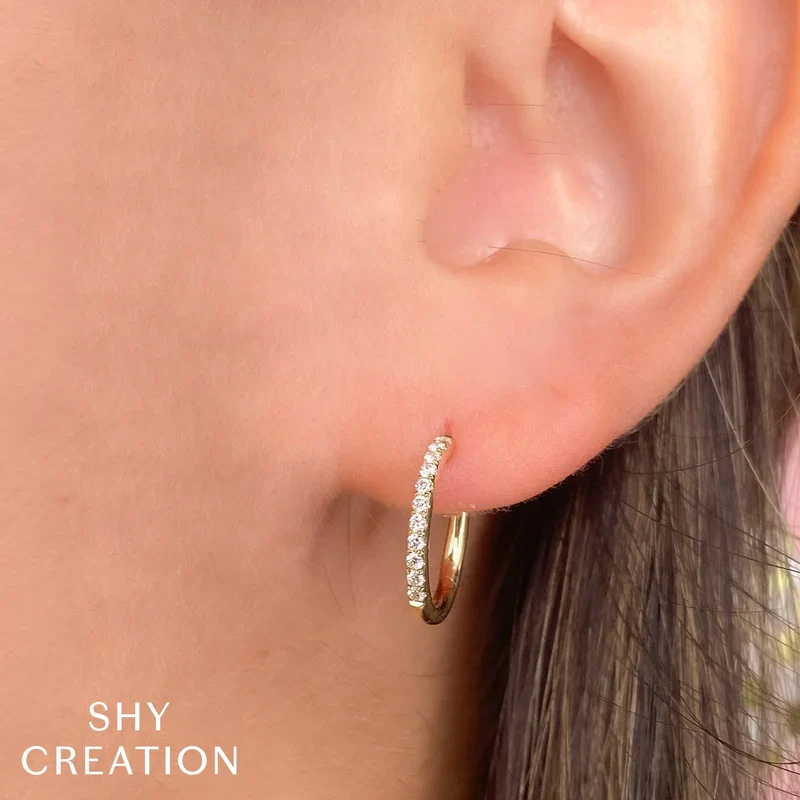 Petite Diamond Huggie Hoops - Image 2