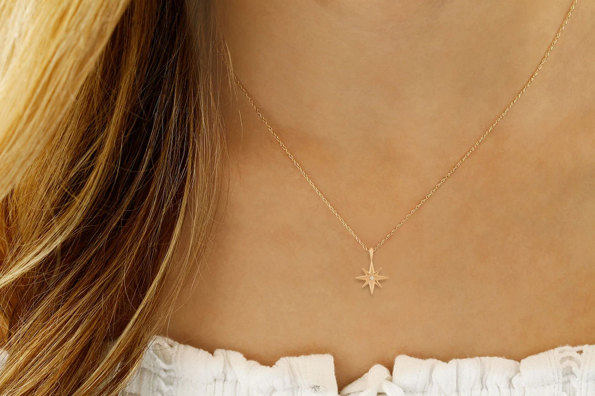 Petite Diamond Starburst Necklace - Image 2