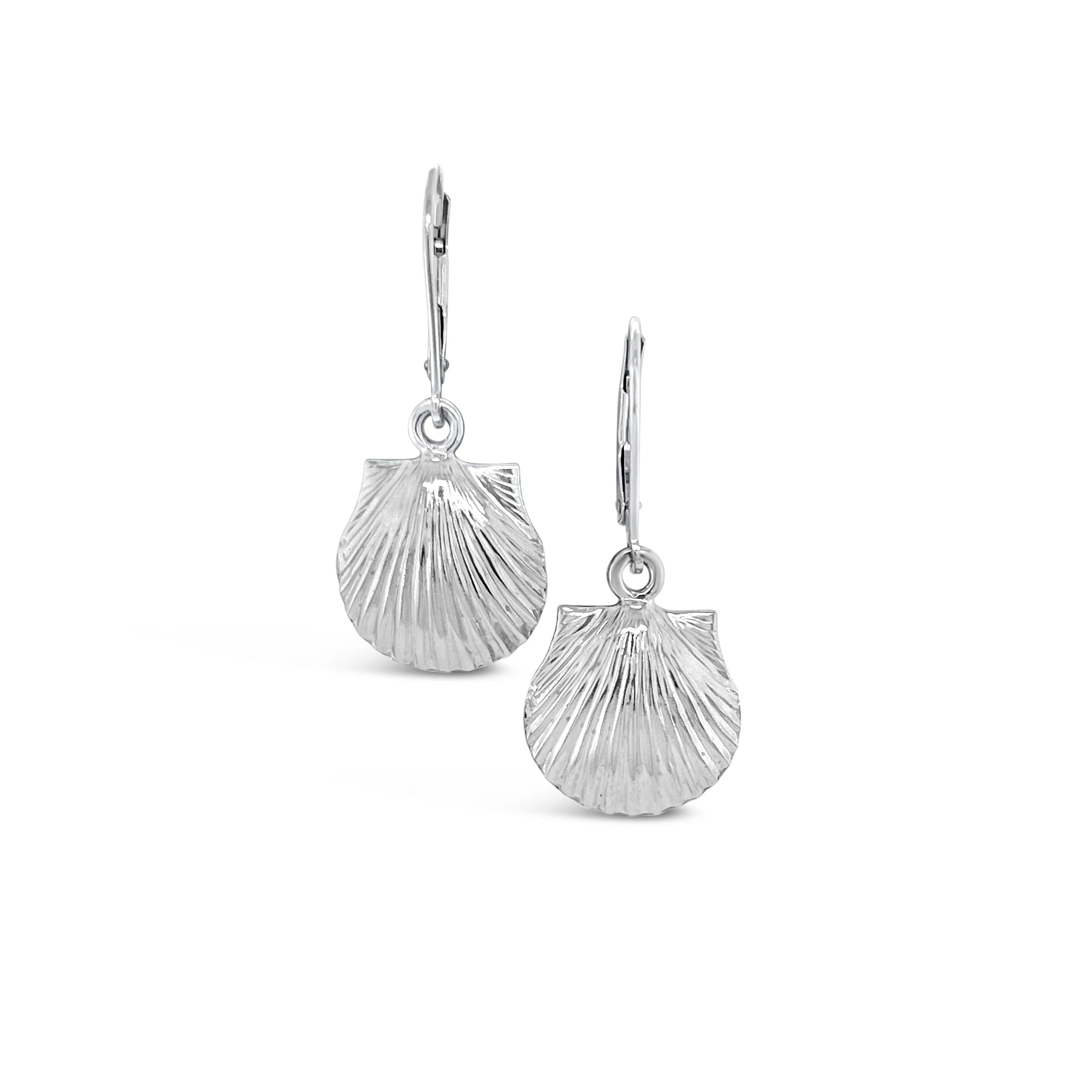Scallop Shell Leverback Earrings - Image 2
