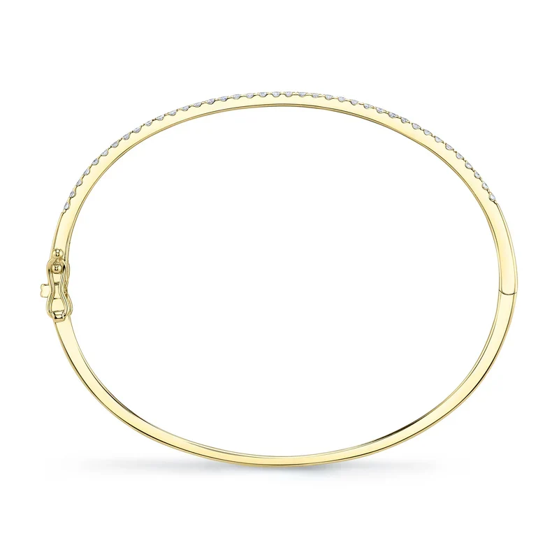 Slim Diamond Hinged Bangle - Image 3