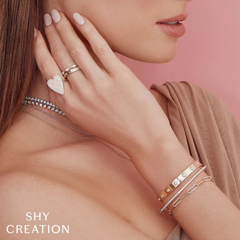 Slim Diamond Hinged Bangle - Image 4