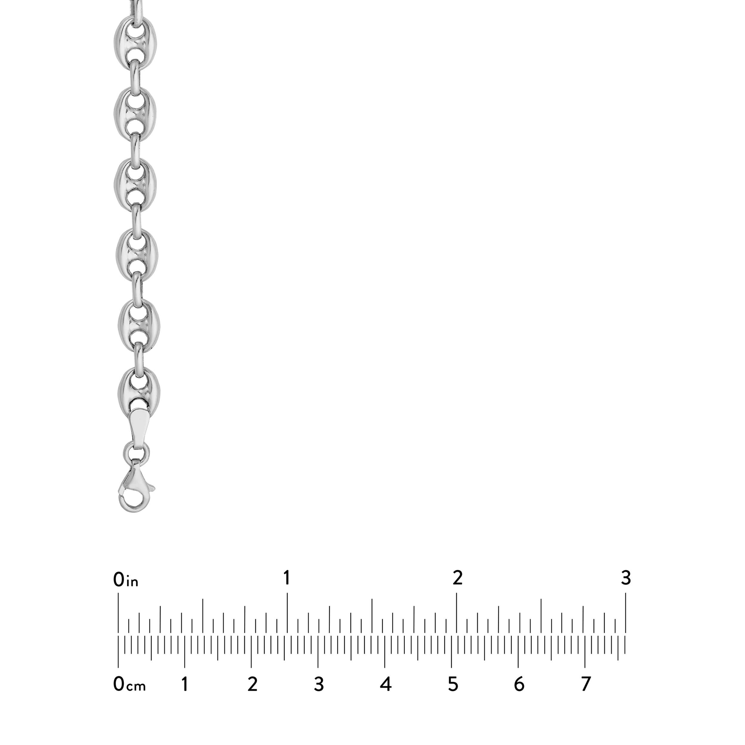 Sterling Silver 6.70mm Puffed Mariner Link Bracelet - Image 4