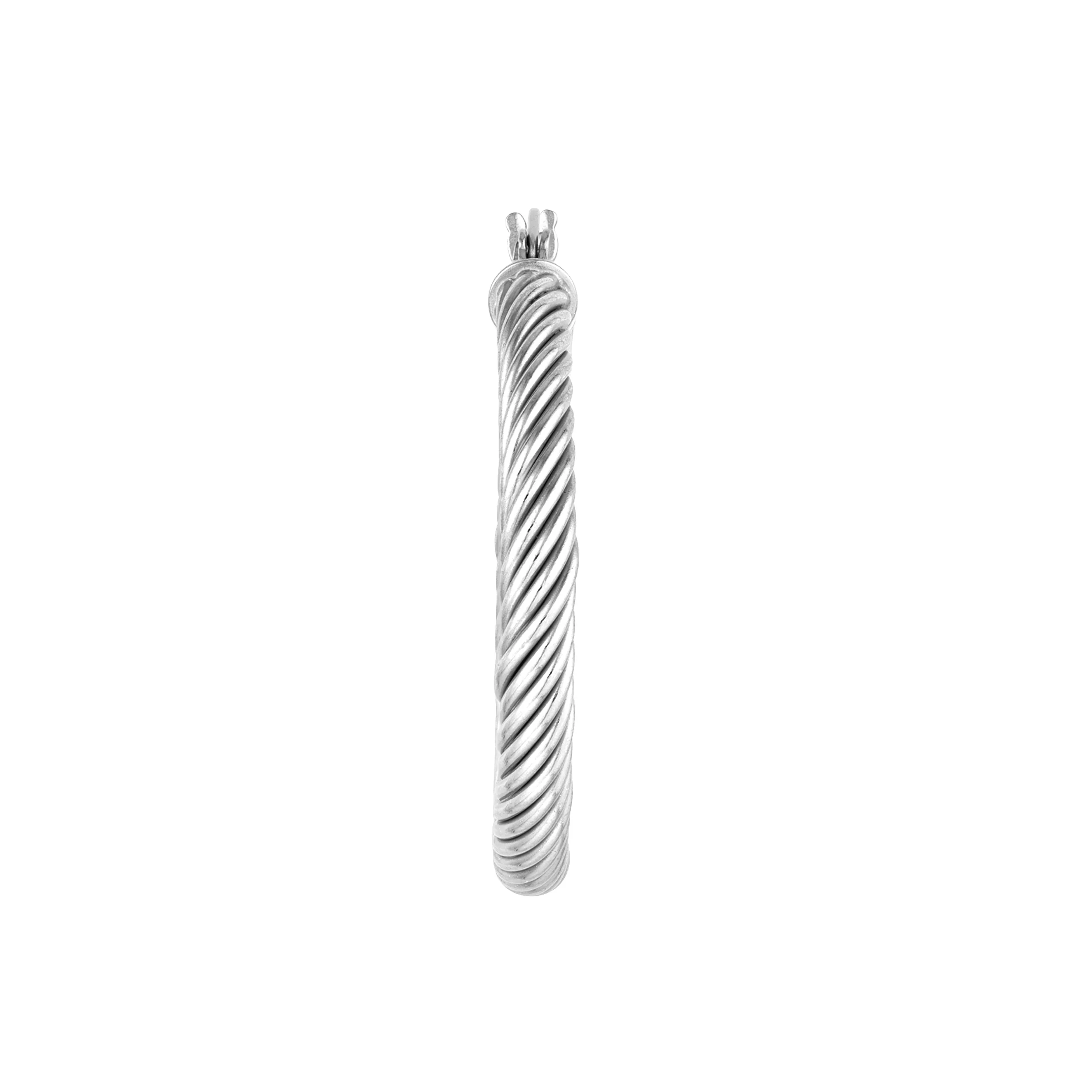 Sterling Silver Twist Hoop Earrings - Image 3
