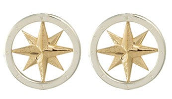 Tiny Compass Rose Earrings