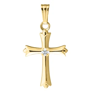 Tiny Diamond Accented Cross Necklace