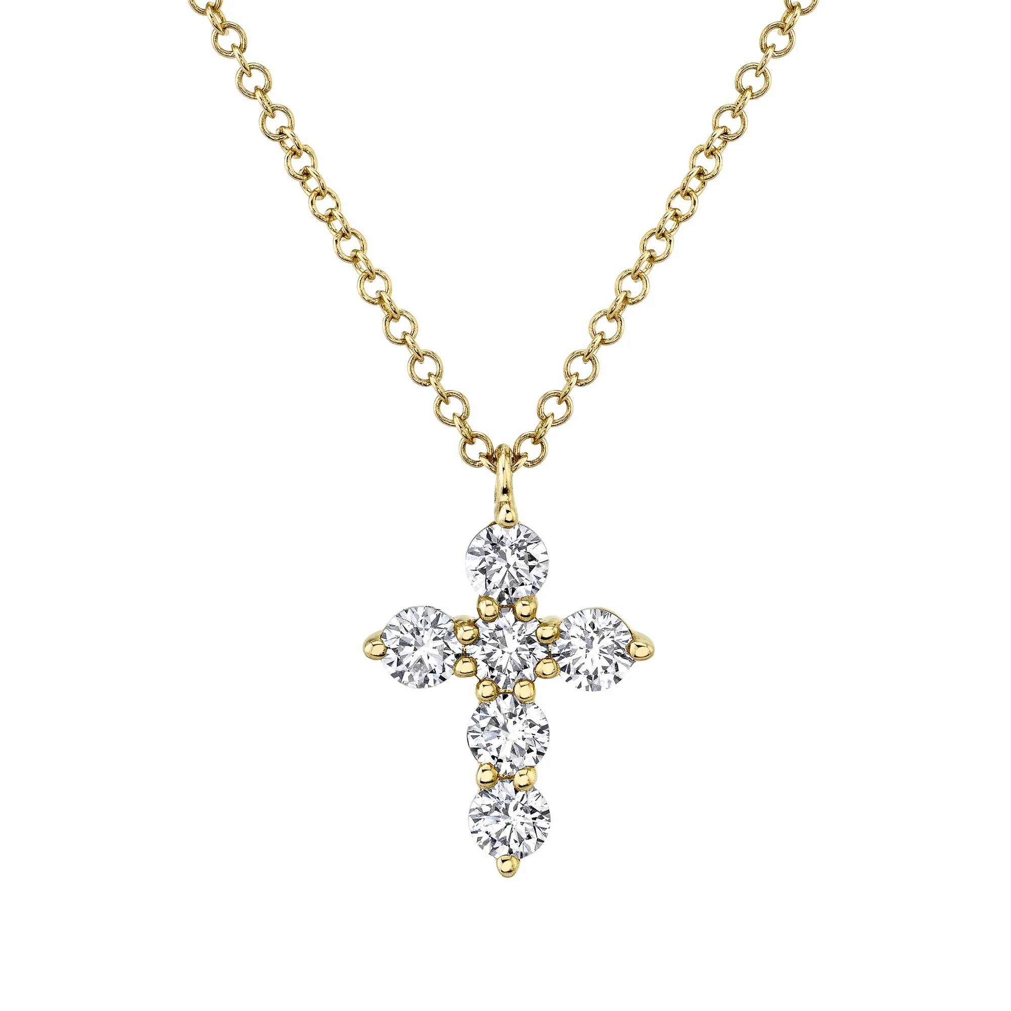 Tiny Diamond Cross Necklace